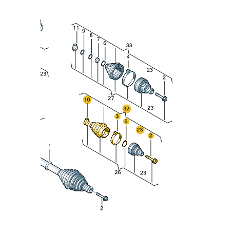 Manchette Caoutchouc Avec Pieces De Fixation Et Graisse Ext