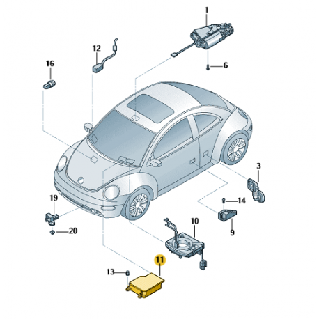 Calculateur Pour Airbag Passager Av Lateral Et Tete