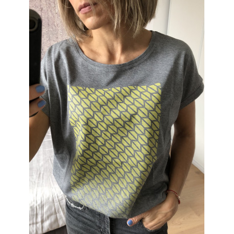 Tshirt Gris Sérigraphié