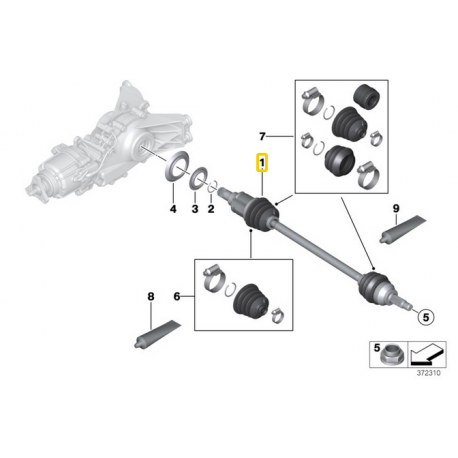 Mini R60 R61 Abres De Transmission Ard