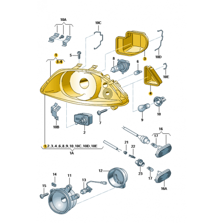 Projecteur Halogene Gauche